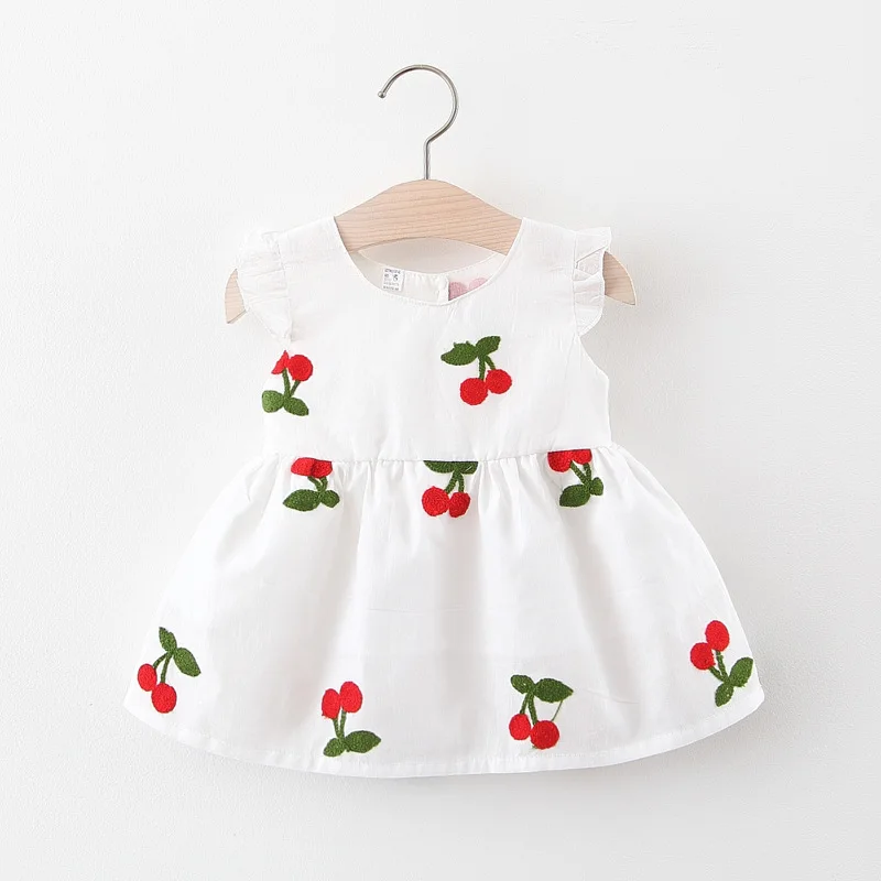 Baby Girl Cherry Embroidered Dress – Princess Sleeves
