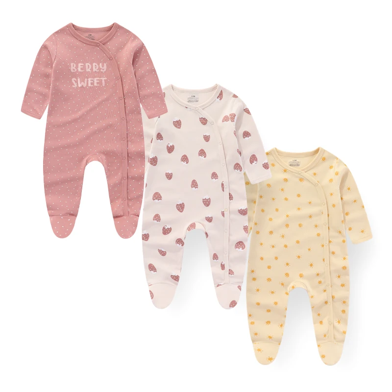 Kiddiezoom 3-Piece Baby Girl Romper Set – Cotton (Autumn/Winter)