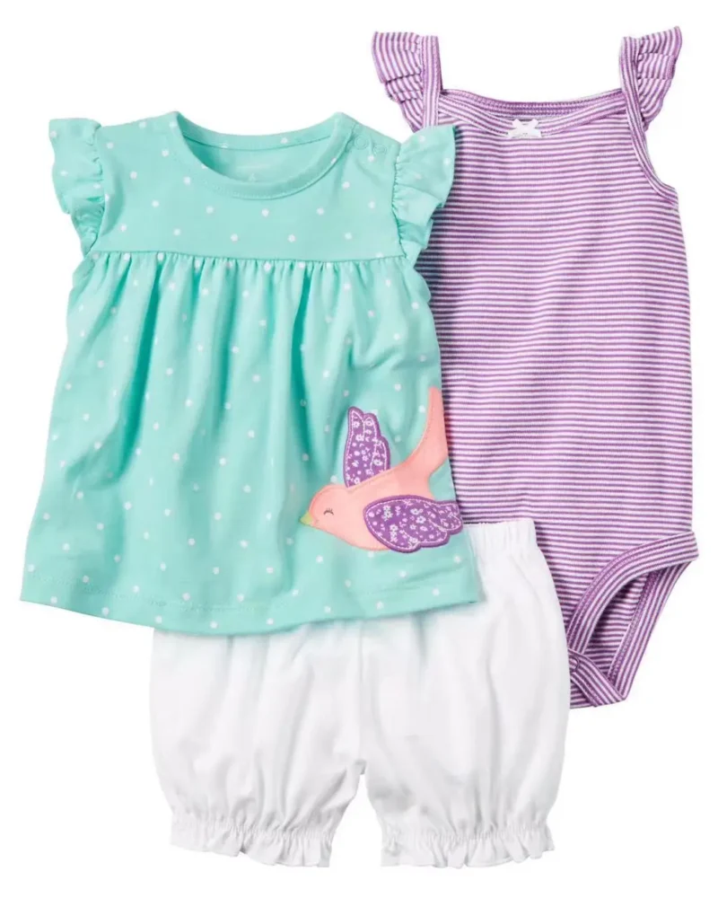 3-Piece Baby Girl Summer Outfit