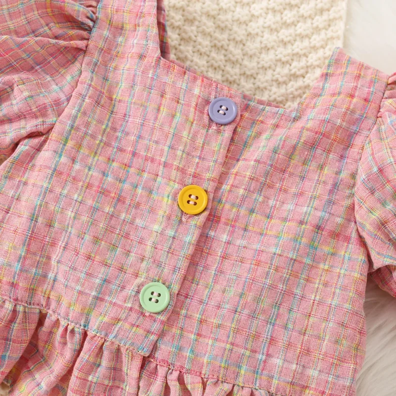 Baby Girl Plaid Top & Shorts Set – Princess Style (0-3Y) - Image 5