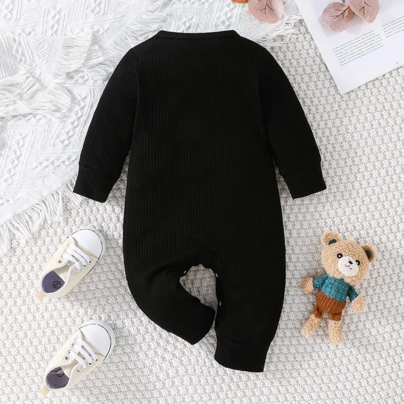 Baby Boy Cartoon Bear Onesie – Long Sleeve Romper (0-18M) - Image 3
