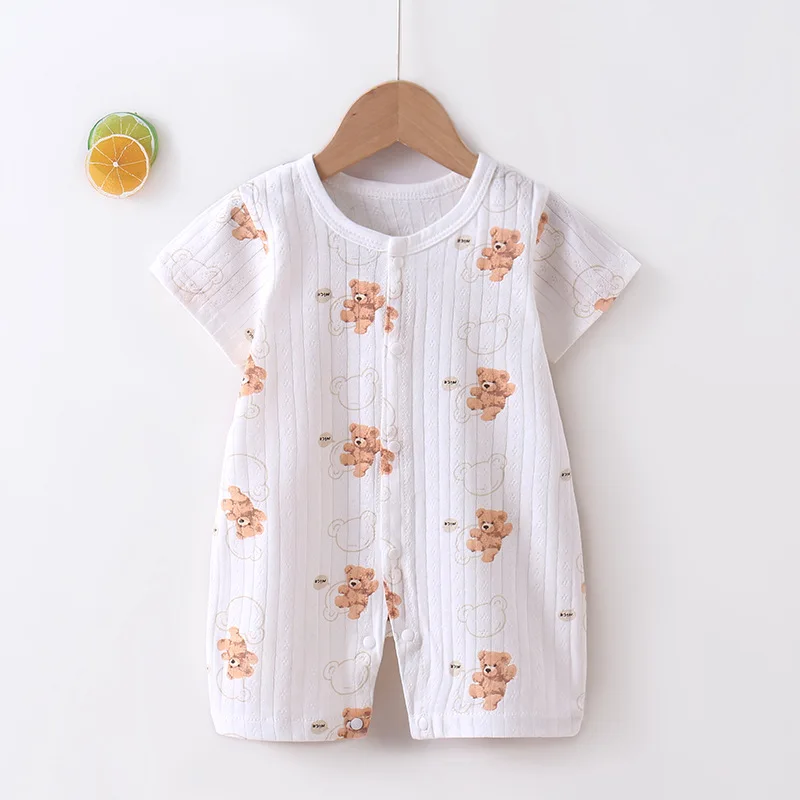 2024 Baby Cotton Onesie – Short Sleeve Romper (0-24M)