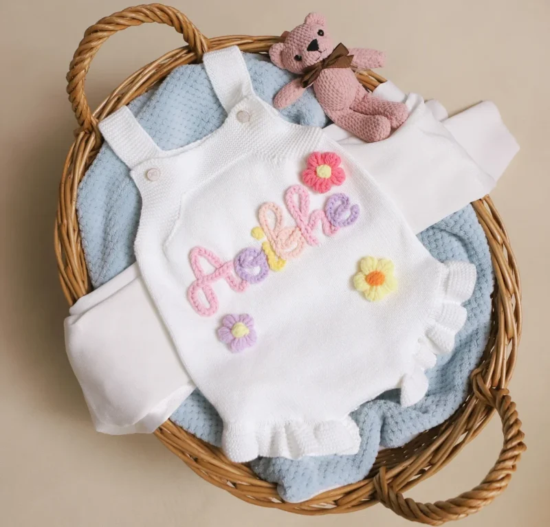 Personalized Baby Knit Bodysuit – Custom Name Romper (Newborn) - Image 6