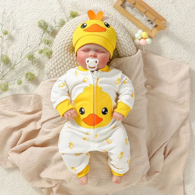 2PCS Baby Unisex Cartoon Duck Jumpsuit & Hat (0-24M)