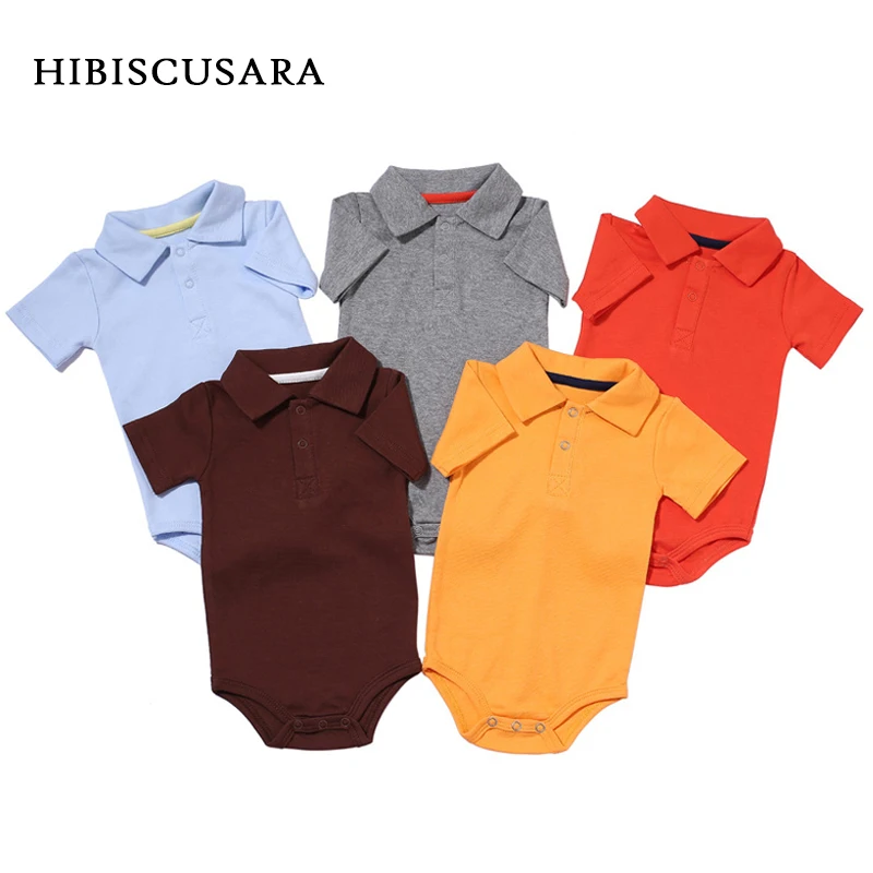 Baby Boy & Girl Cotton Romper – Turn-down Collar (0-2Y)