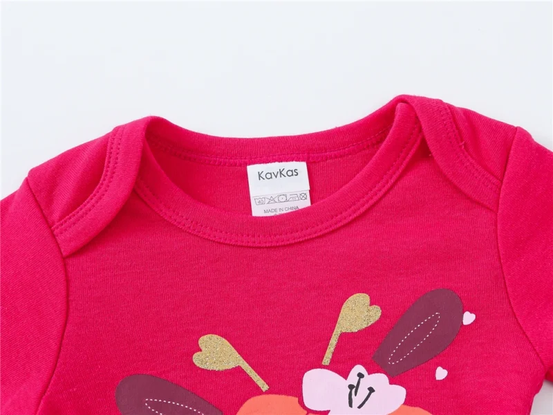 3pcs Baby Girl Sika Deer Romper Set – Cotton (0-24M) - Image 3