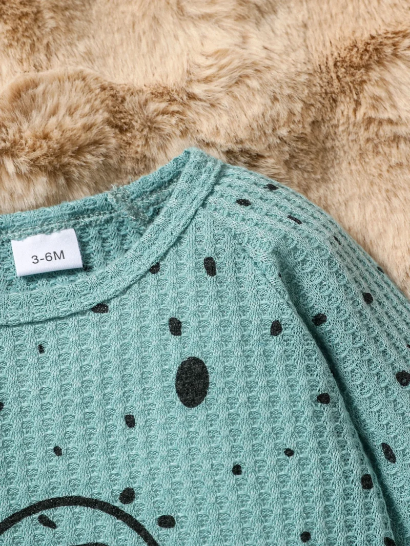 Baby Boys Waffle Long Sleeve & Plaid Pants Set - Image 4