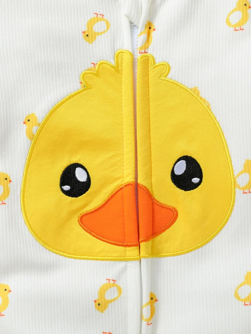 2PCS Baby Unisex Cartoon Duck Jumpsuit & Hat (0-24M) - Image 5