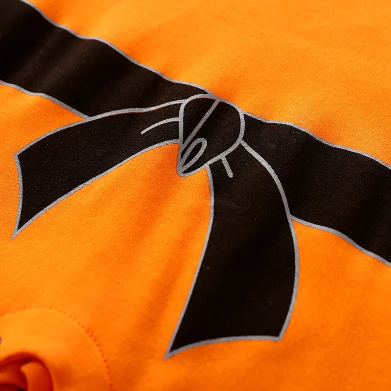 Anime-Inspired Cotton Bodysuit – Long Sleeve Orange Training Suit for Babies - Image 4
