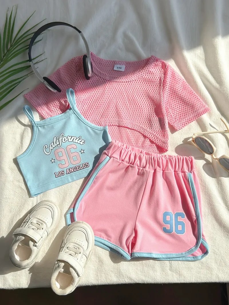 Baby Girl 3-Piece Sports Set – Tennis, Running, Basketball